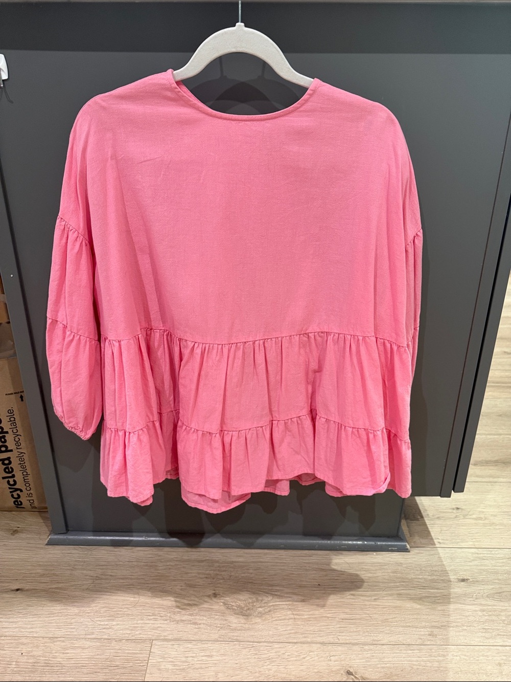 Mud Pie Coral Pink Tiered Peasant Blouse